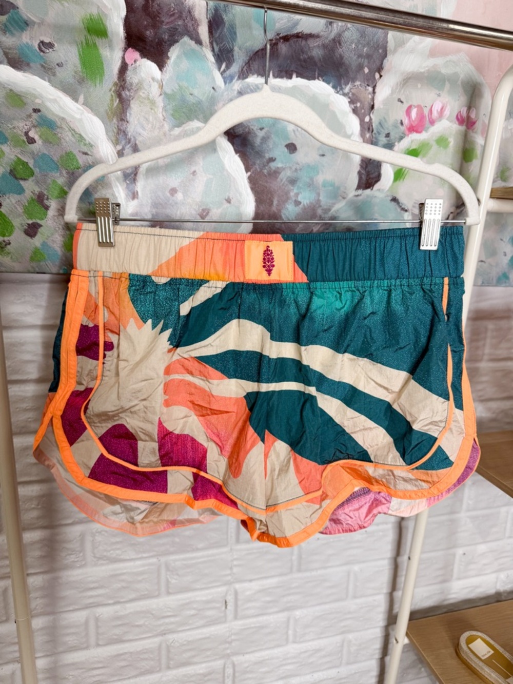Free People Movement New Varsity Blues Shorts Tropical